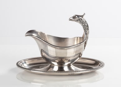 Christofle Empire Style "Malmaison" Silver-Plate Sauce Boat