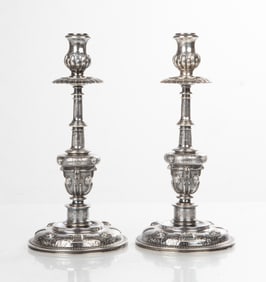 Rafael Moreno Orfebre, Pair of Spanish 17th Century Style Candlesticks