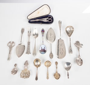 Sterling & Coin Parcel-Gilt Silver Flatware & Serving Pieces