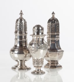 Three Sterling Silver Shakers