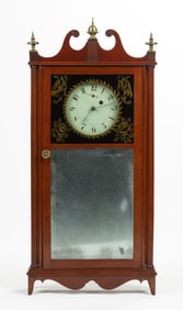 Rare Asa Munger, Auburn, NY, Pillar & Scroll Clock