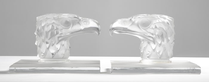 Lalique Tete d'Aigle (Eagle Head) Bookend