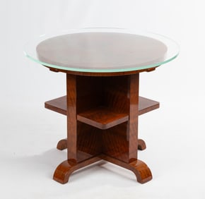 Art Deco Burl Walnut Occasional Table