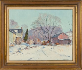 Milton W. Holm (American, 1903-1999) "Old Farm Winter"