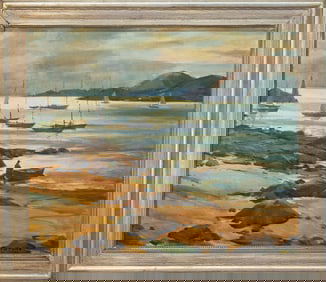 Carl Peters (American, 1897-1980) Harbor Scene