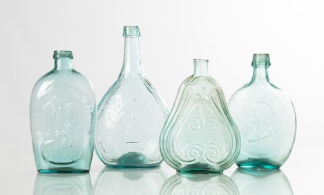 Early Blown Glass Bottle Flasks