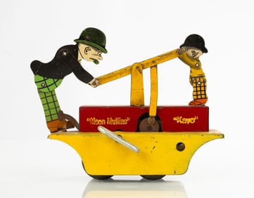 Marx Tin Wind-Up Moon Mullins & Kayo on Handcar Toy