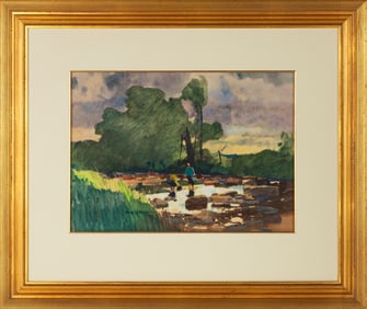 Roy Mason (American, 1886-1972) Catching Minnows