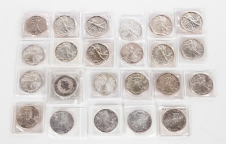 American Eagle 1 ozt. Silver Coins & Australian 1 ozt. Silver Dollar Coin