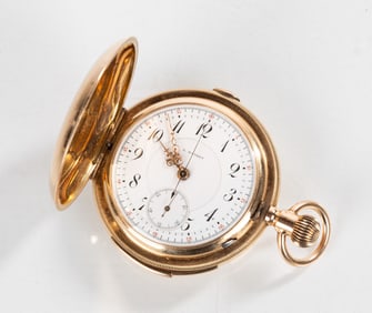 E. Mathey 14K Gold Pocket Watch Chronometer with Repeater