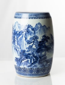 Chinese Blue & White Porcelain Garden Seat