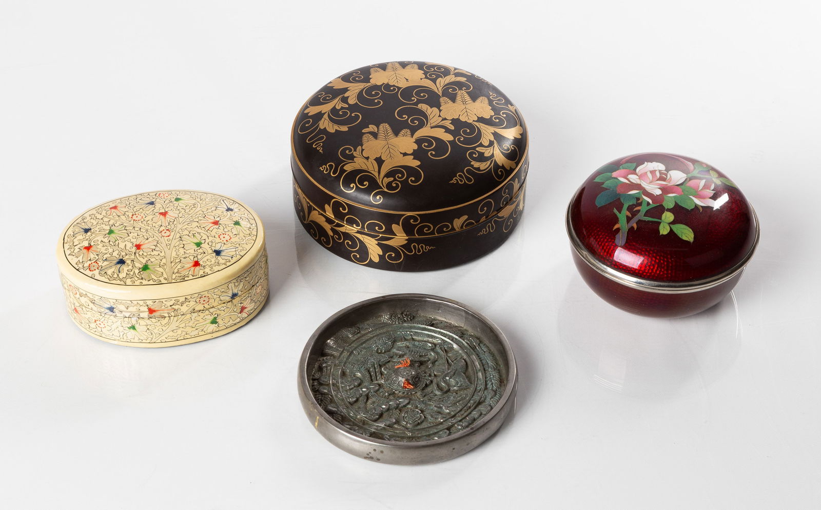 Japanese Lacquerware & Cloisonne Enamel Boxes (1 of 4)