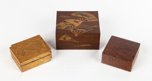 Japanese Lacquerware & Burl Boxes