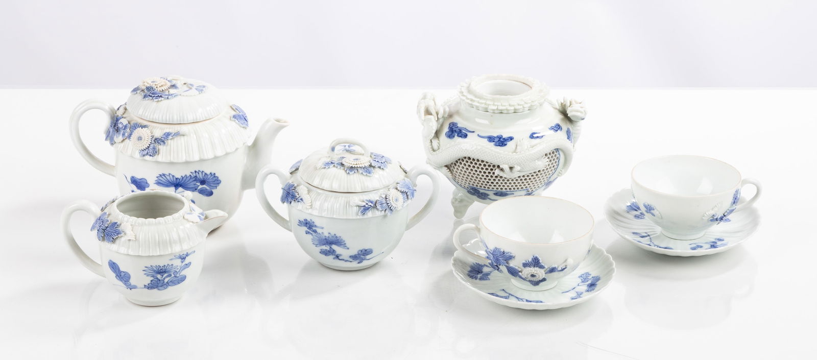 Japanese Hiraldo Blue & White Porcelain Tea Set (1 of 5)