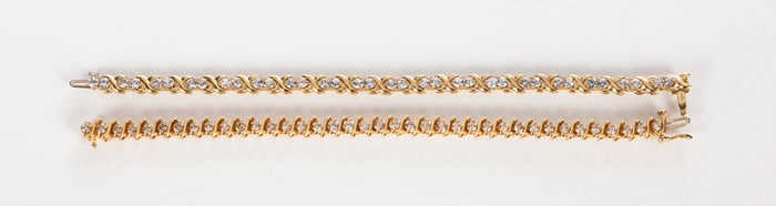 14K & 10K Gold, Diamond, & Synthetic Diamond Bracelets