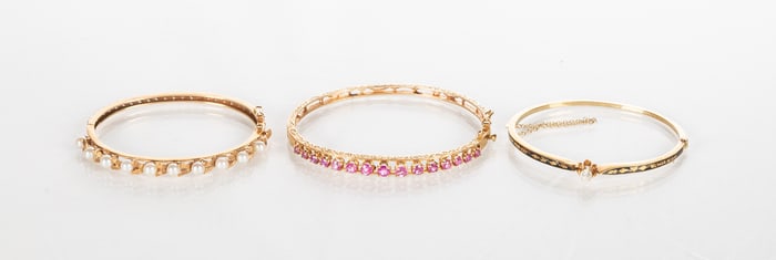 Three Ladies' 14K Gold Bracelets