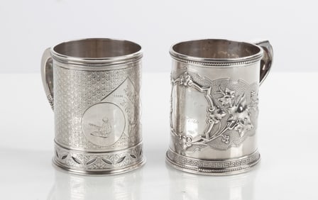 Two Early Tiffany & Co. Sterling Silver Mugs
