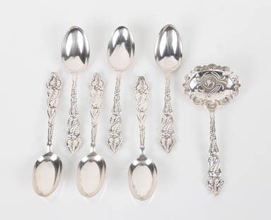 Tiffany & Co. Sterling Silver Flatware & Serving Piece: Tiffany & Co. Sterling Silver Flatware & Serving Piece Tiffany & Co. Pat. 1899. Sterling Silver. Total weight: 7.56 troy ounces. Purchase Note: New customers purchasing silver, gold, or jewelry are re