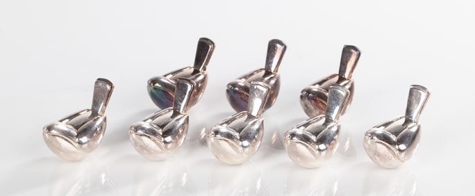Eight Christofle Silver-Plate Bird Form "Piccolo" Place Card Holders