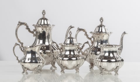Poole Five-Piece Sterling Silver Tea & Coffee Service