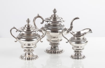 Gale, Wood, & Hughes Three-Piece Silver Tea & Coffee Service
