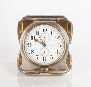 Tiffany & Co. Sterling Silver Travel Desk Clock