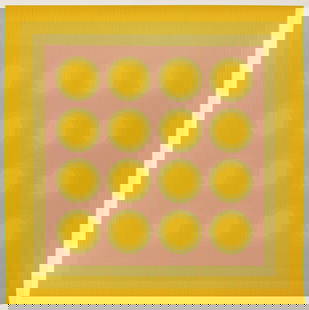 Julian Stanczak (American, 1928-2017) "Spinning Clusters": Julian Stanczak (American, 1928-2017) "Spinning Clusters" 1971. Serigraph. Signed 'J. Stanczak' (lower right) and numbered edition '58/90' (lower left). 26 1/2 x 27 in. Anderson Gallery, Buffalo,