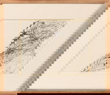 Lester Johnson (American, 1919-2010) Beethoven Drawing: Lester Johnson (American, 1919-2010) Beethoven Drawing 1965. Ink on paper. Signed and dated (lower right). 10 3/4 x 13 3/4 in. Martha Jackson Gallery, New York. Anderson Gallery, Buffalo, New York.