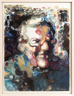 Peter Baldinger (Austrian, b. 1958) Portrait: Peter Baldinger (Austrian, b. 1958) Portrait Watercolor on paper. Signed (lower right). Exhibited: "Peter Baldinger: Facing Away" Anderson Gallery, Buffalo, N.Y. 30 x 22 1/2 in. Anderson Gallery,