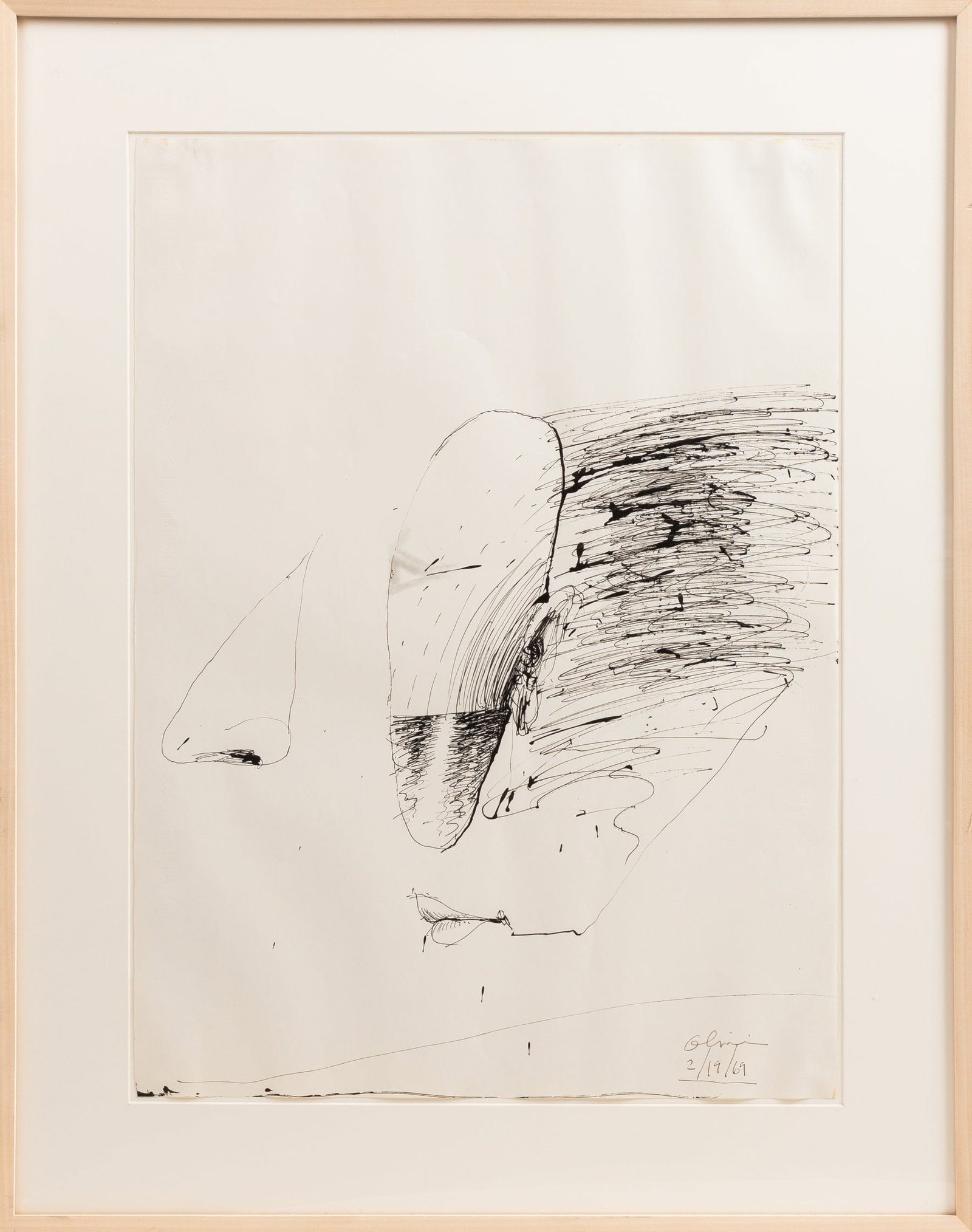 Nathan Oliveira (American, 1928-2010) "Nose, Head and Mouth" (1 of 3)