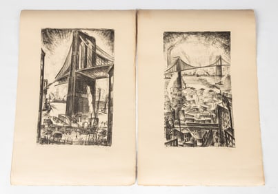 Ten Adrian Lubbers (American, 1892-1954) Lithographs