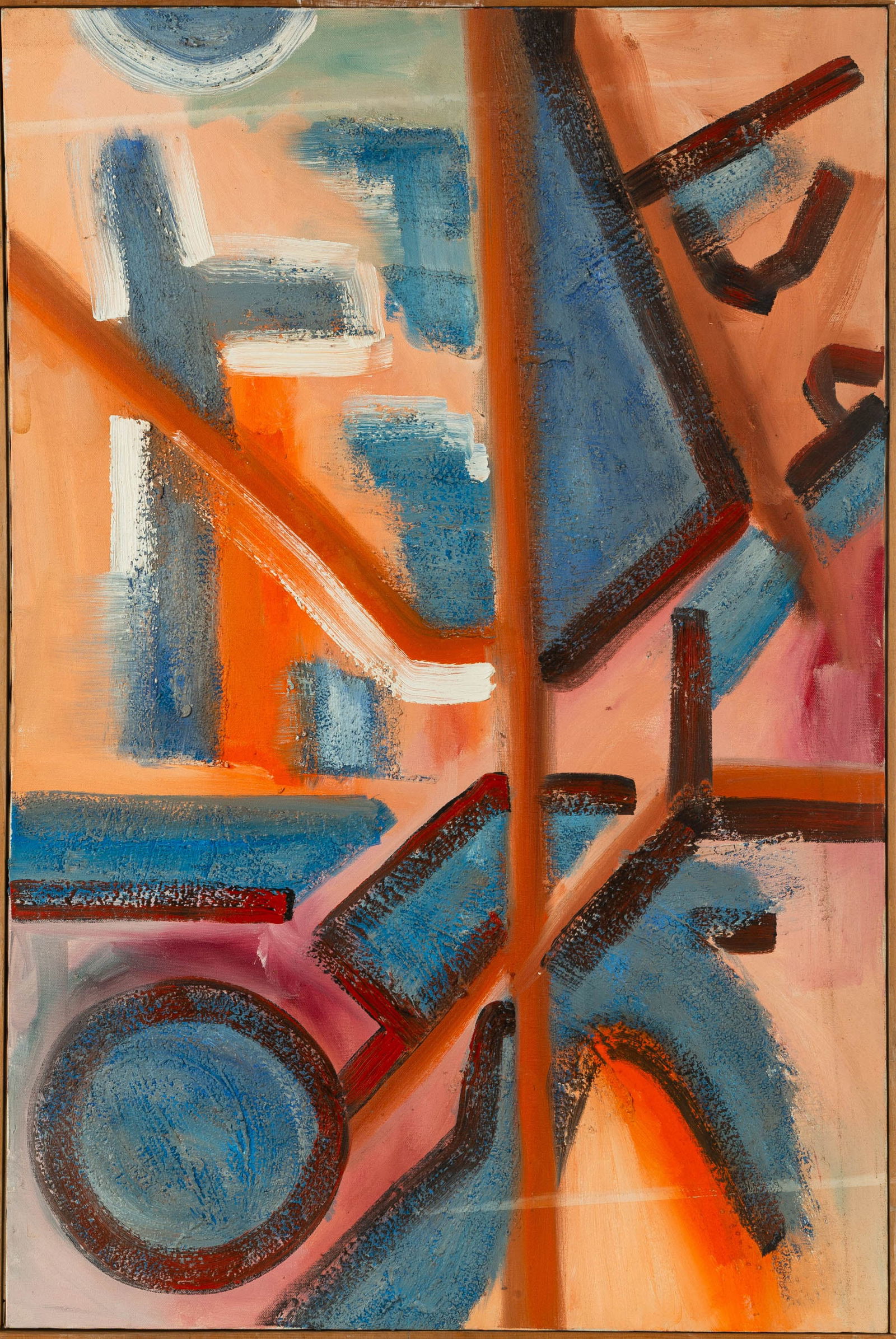 Ben Johnson (20th Century) "Puerto Rico": Ben Johnson (20th Century) "Puerto Rico" Oil on canvas. Signed and titled (on reverse). 36 x 23 1/2 in. A Private Upstate New York Institution.