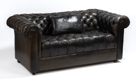 Tufted Leather Sofa / Love Seat