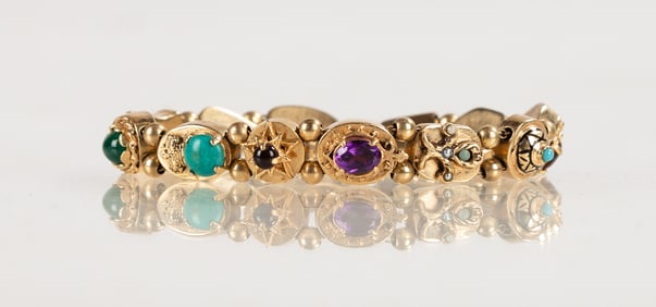 Ladies 14K Gold & Gemstone Bracelet