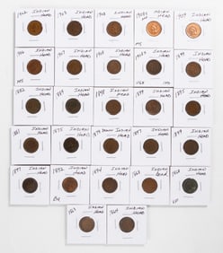 (27) Indian Head 1-Cent Coins