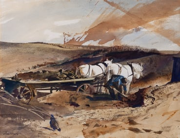 Andrew Wyeth (American, 1917-2009) "Adam and His Wagon, 1940"