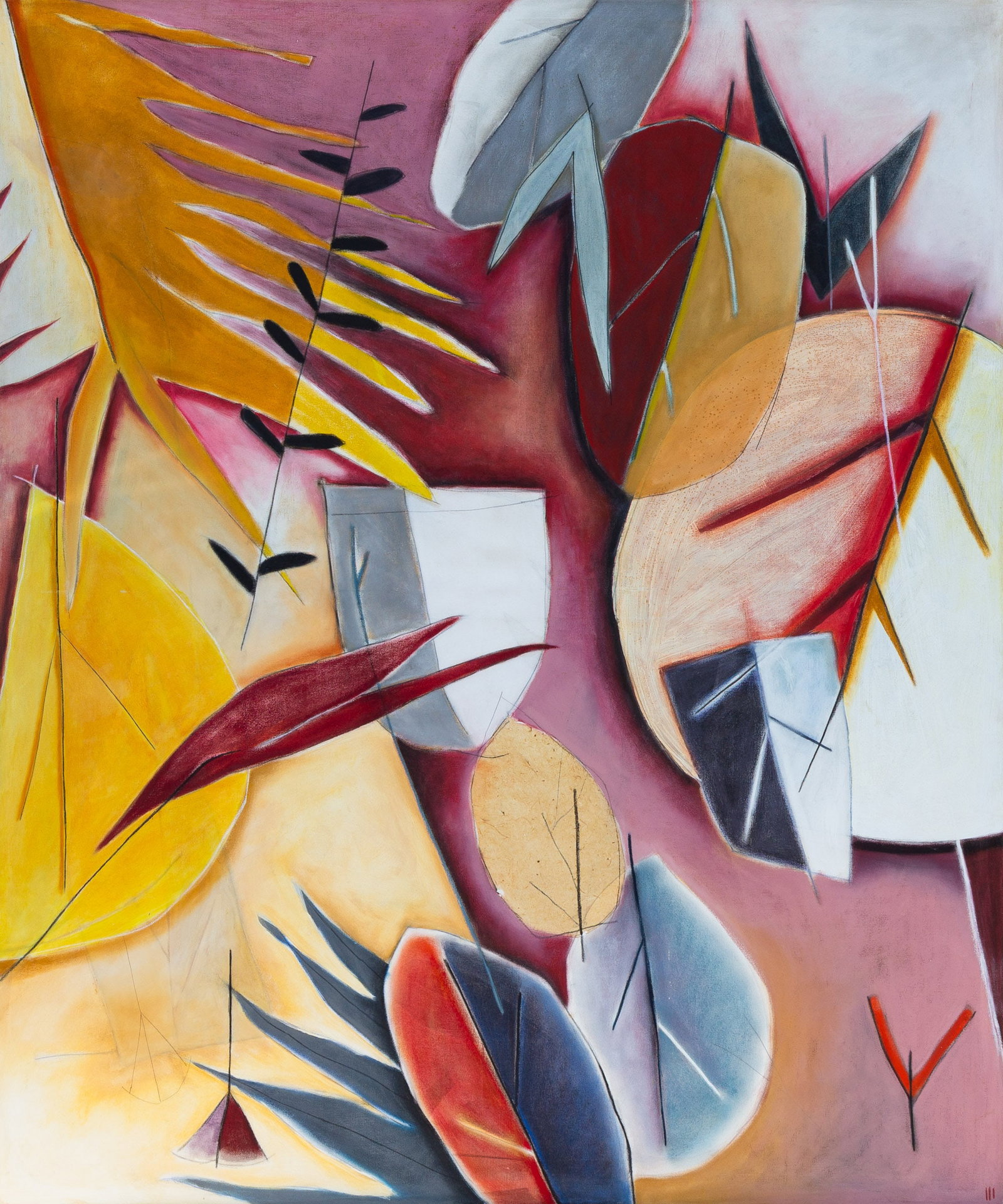 Emmi Whitehorse (Native American/Dine, b. 1957) "Rincon Marquez - Late Summer": Emmi Whitehorse (Native American/Dine, b. 1957) "Rincon Marquez - Late Summer" Oil on canvas. Signed 'Emmi Whitehorse', titled '#650 Rincon Marquez - Late Summer', and dated '7/1987' (on reverse). 72