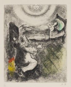 Marc Chagall (Russian/French, 1887-1985) Elijah Raising the son of the Widow, from : The Bible