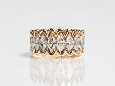 14K Gold & Marquise Diamond Ring