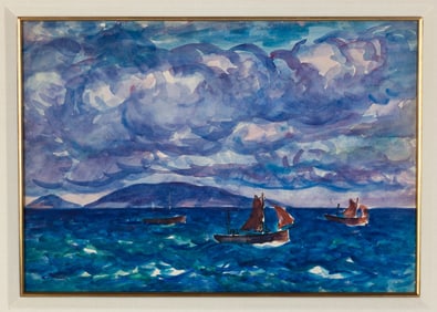 Richard Hayley Lever (American, 1876-1958) "Cloudy Day on the Ocean"