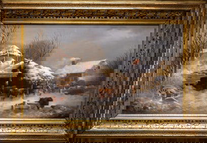 Lemuel Maynard Wiles (1826-1905) Winter Landscape