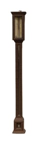 D. E. Lent Ripple Front Walnut Barometer