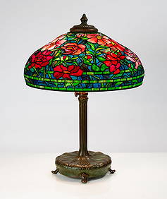 An Exceptional Tiffany Studios 22-Inch Peony Lamp (1 of 10)