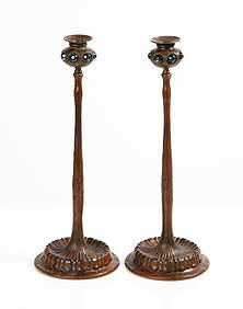 Tiffany Studios Jeweled Candlesticks (1 of 4)