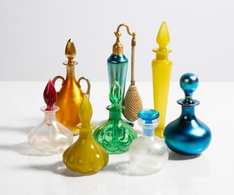 (8) Steuben Perfumes & Atomizer