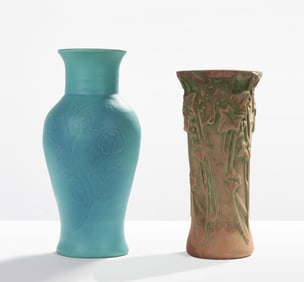 Van Briggle Vase & Peters & Reed Moss Aztec Vase
