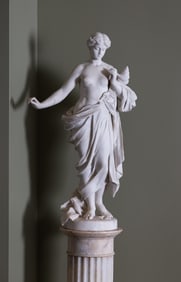 Antonio Frilli (Italian, 1860-1902) Sculpture of a Woman with Pedestal