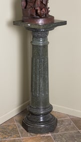 Classical Green Marble Column Form Pedestal