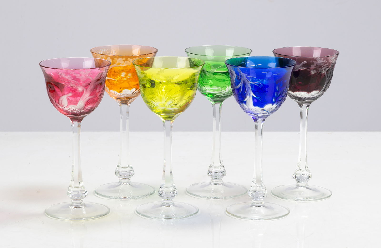 Six Moser Crystal Goblets / Cordials (1 of 3)
