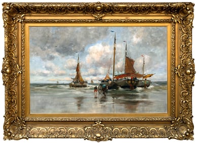 Charles P. Gruppe (1860-1940) Ships on the Coast off Holland